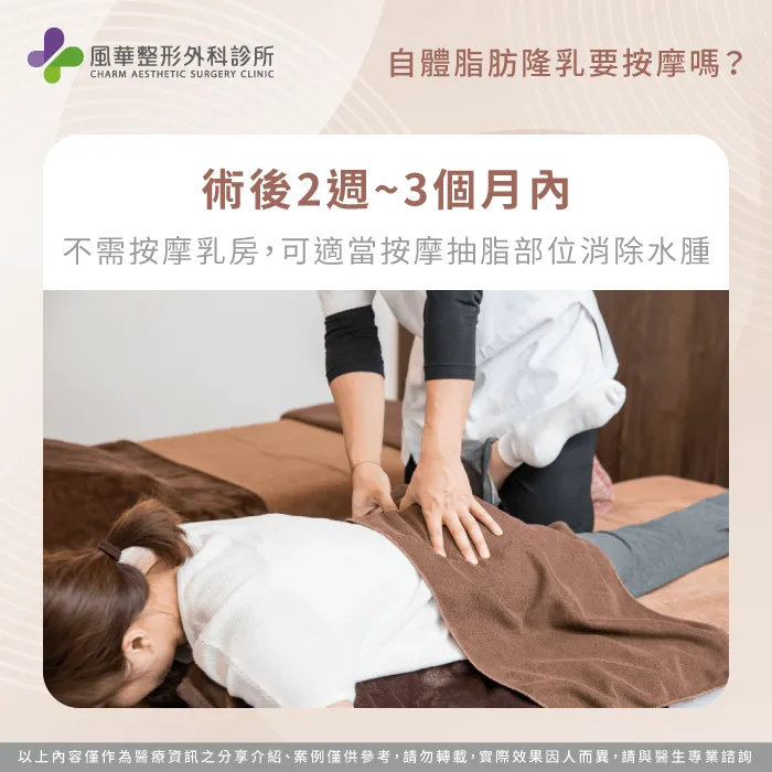 術後2週~3個月內-自體脂肪隆乳要按摩嗎